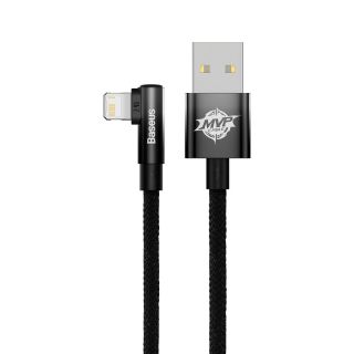 Baseus MVP 2 Elbow Lightning - USB-A derékszögű kábel 2,4A 2m - fekete