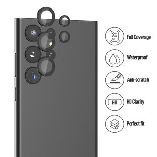 Blueo Samsung Galaxy S24 Ultra kameralencse védő üveg - fekete