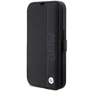 Bmw BMBKP14X22RDPK Apple iPhone 14 Pro Max kinyitható bőr tok - fekete
