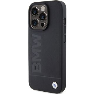 Bmw BMHCP15LSLLBK iPhone 15 Pro bőr hátlap tok - fekete