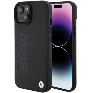 Bmw BMHCP15SSLLBK iPhone 15 bőr hátlap tok - fekete