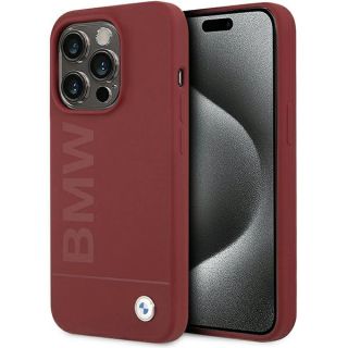 Bmw BMHMP15LSLBLRE MagSafe iPhone 15 Pro szilikon hátlap tok - piros