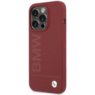 Bmw BMHMP15LSLBLRE MagSafe iPhone 15 Pro szilikon hátlap tok - piros