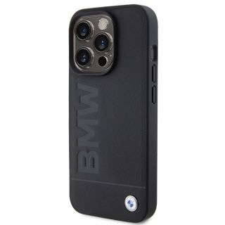 Bmw BMHMP15XSLLBK MagSafe iPhone 15 Pro Max bőr hátlap tok - fekete