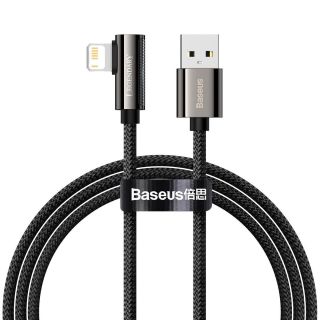 Baseus Legend Series Lightning - USB-A derékszögű kábel 2,4A 1m - fekete