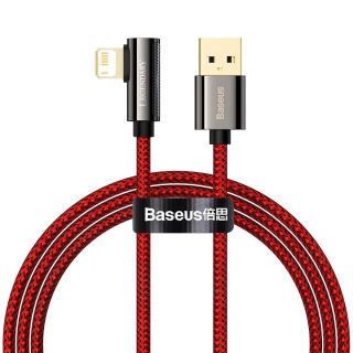 Baseus Legend Series Lightning - USB-A derékszögű kábel 2,4A 1m - piros