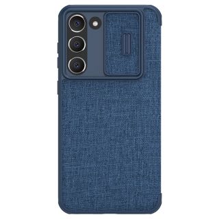 Nillkin Qin Cloth Pro Samsung Galaxy S23+ Plus kemény hátlap tok + kameravédő - kék