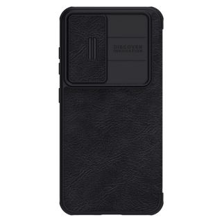 Nillkin Qin Leather Pro Samsung Galaxy S23 bőr hátlap tok + kameravédő - fekete