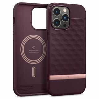 Caseology Parallax MagSafe iPhone 14 Pro kemény szilikon tok - burgundy