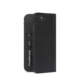 Decoded Leather Wallet iPhone SE / 8 / 7 kinyitható bőr tok - fekete