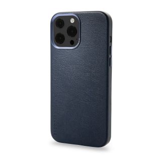 A Decoded Back Cover MagSafe iPhone 13 Pro bőr hátlap tok szolid logóval van ellátva.