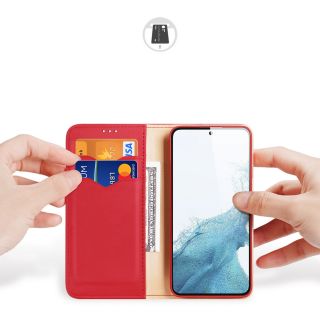DuxDucis Hivo Samsung Galaxy S23+ Plus kinyitható bőr tok - piros