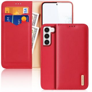 DuxDucis Hivo Samsung Galaxy S23 kinyitható bőr tok - piros