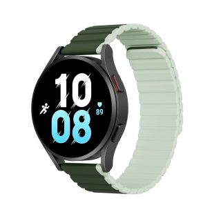 DuxDucis Magnetic Strap LD Samsung Galaxy Watch 4 / 4 Classic / 5 / 5 Pro / 6 / 6 Classic szilikon szíj (20mm széles) - zöld