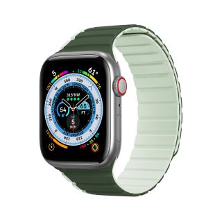 DuxDucis Magnetic LD Apple Watch 45mm / 44mm / 42mm / Ultra 49mm  szilikon szíj - zöld