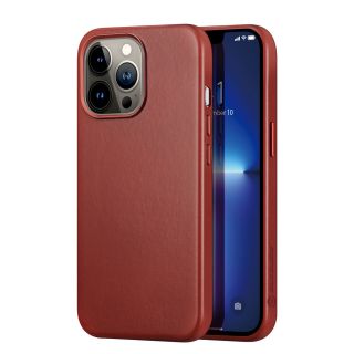 DuxDucis Naples MagSafe iPhone 13 Pro bőr hátlap tok - piros