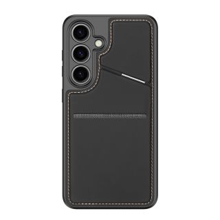 Dux Ducis Rafi ll Mag MagSafe Samsung Galaxy S24 bőr hátlap tok kitámasztóval - fekete