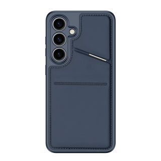 Dux Ducis Rafi ll Mag MagSafe Samsung Galaxy S24 bőr hátlap tok kitámasztóval - kék