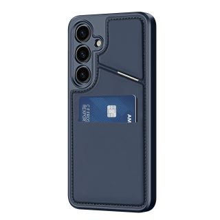 Dux Ducis Rafi ll Mag MagSafe Samsung Galaxy S24+ Plus bőr hátlap tok kitámasztóval - kék