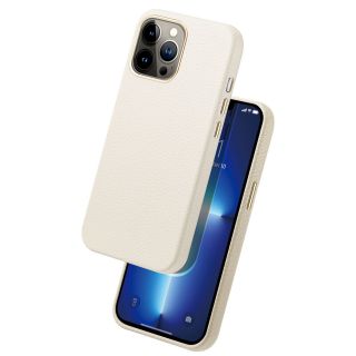 DuxDucis Roma MagSafe iPhone 13 Pro Max bőr hátlap tok - fehér