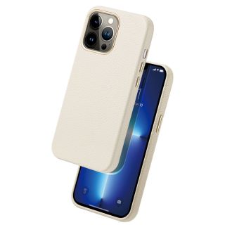DuxDucis Roma MagSafe iPhone 13 Pro bőr hátlap tok - fehér