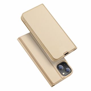 DuxDucis Skin Pro iPhone 13 kinyitható bőr tok - arany