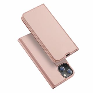 DuxDucis Skin Pro iPhone 13 mini kinyitható bőr tok - rózsaszín