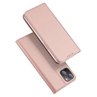 DuxDucis Skin Pro iPhone 15 Plus kinyitható bőr tok - rózsaszín