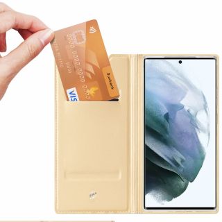 DuxDucis SkinPro Samsung Galaxy S22 Ultra kinyitható tok - arany