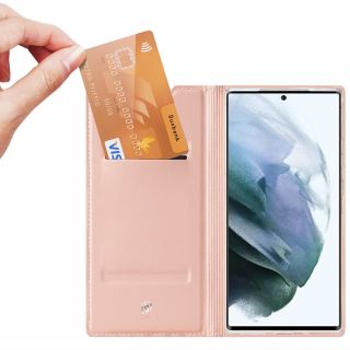 DuxDucis SkinPro Samsung Galaxy S22 Ultra kinyitható tok - rózsaszín