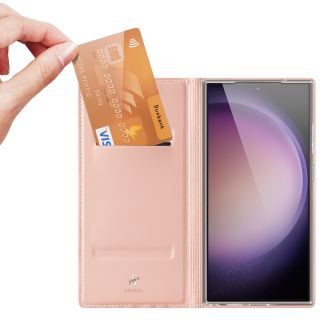 Dux Ducis Skin Pro Samsung Galaxy S24 Ultra kinyitható bőr tok - rózsaszín