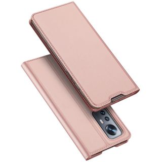 DuxDucis Skin Pro Xiaomi Poco M6 Pro / Redmi 12 / Redmi 12R kinyitható bőr tok - rózsaszín