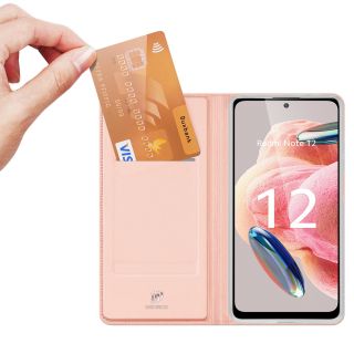 DuxDucis Skin Pro Xiaomi Redmi Note 12 kinyitható bőr tok - rózsaszín