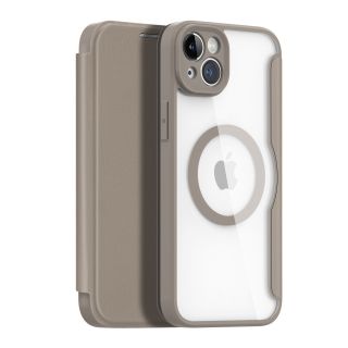 DuxDucis Skin X Pro MagSafe iPhone 14 Plus kinyitható ütésálló tok - bézs