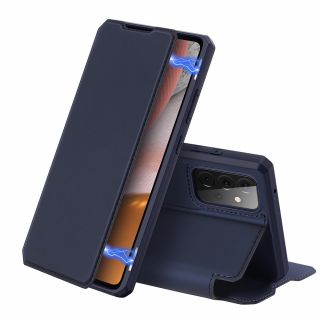 DuxDucis Skin X Samsung Galaxy A72 4G kinyitható tok lezáró mágnessel - kék