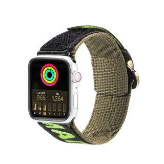 DuxDucis Strap Outdoor Apple Watch 45mm / 44mm / 42mm / Ultra 49mm textil szíj - fekete/zöld
