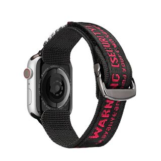 DuxDucis Strap Outdoor Apple Watch 45mm / 44mm / 42mm / Ultra 49mm textil szíj - fekete/piros