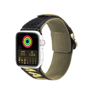 DuxDucis Strap Outdoor Apple Watch 45mm / 44mm / 42mm / Ultra 49mm textil szíj - sárga/zöld
