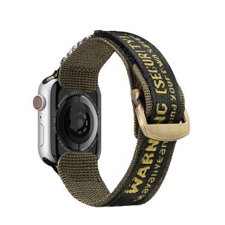 DuxDucis Strap Outdoor Apple Watch 45mm / 44mm / 42mm / Ultra 49mm textil szíj - sárga/zöld