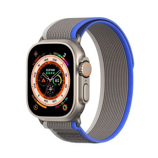 DuxDucis YJ Apple Watch 45mm / 44mm / 42mm / Ultra 49mm szövet szíj - kék/szürke