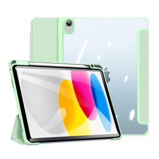 DuxDucis Toby iPad 10,9" (2022) kinyitható bőr tok ceruzatartóval - zöld