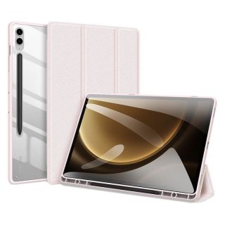 Dux Ducis Toby Samsung Galaxy Tab S9 FE+ Plus kinyitható bőr tok ceruzatartóval - rózsaszín