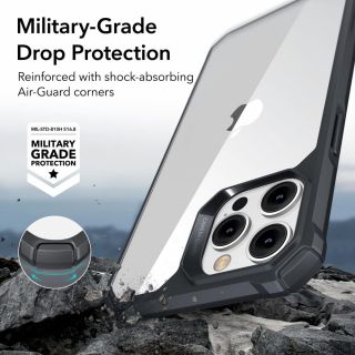 ESR Air Armor iPhone 14 Pro ütésálló hátlap tok - fekete/ átlátszó