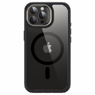 ESR Tough Armor Kickstand HaloLock MagSafe iPhone 15 Pro Max kitámasztós hátlap tok kijelzővédővel - átlátszó/fekete