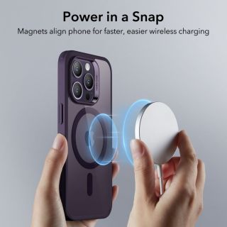 ESR Ch Halolock MagSafe iPhone 14 Pro ütésálló kemény hátlap tok - átlátszó/lila