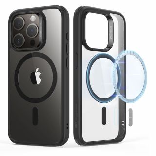 ESR Classic Hybrid HaloLock MagSafe iPhone 15 Pro ütésálló hátlap tok - átlátszó/fekete