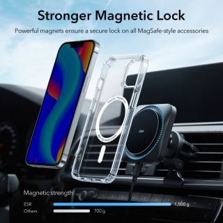 ESR Krystec Halolock MagSafe iPhone 14 Plus ütésálló kemény hátlap tok - átlátszó