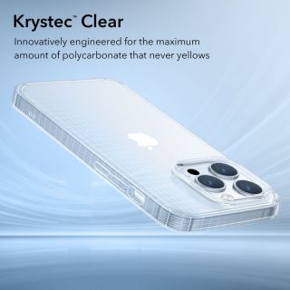 ESR Krystec iPhone 14 Pro ütésálló kemény hátlap tok - átlátszó