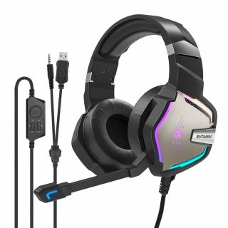 BlitzWolf BW-GH1 Pro Gamer fejhallgató 5.1 AUX USB-A RGB - fekete