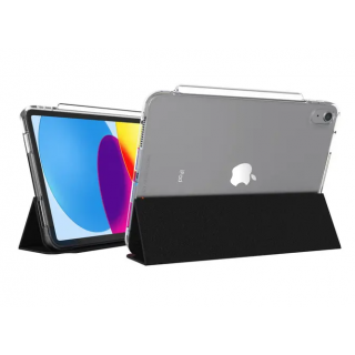 Gear4 Crystal Palace Folio iPad 10,9" (2022) kinyitható szilikon tok ceruzatartóval - átlátszó